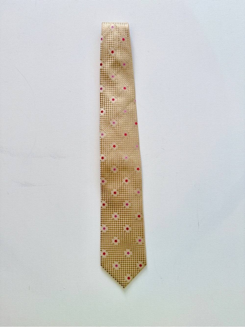 Bugatchi Uomo Italian Silk Floral Checkerboard Tie